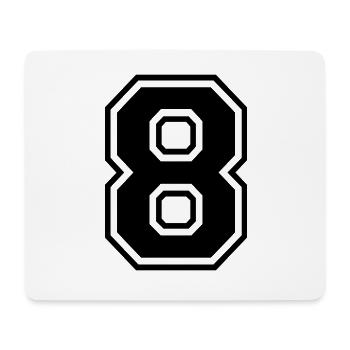 8 Numéro 8 Chiffre Numéro De Numéro de Dossier Cadeau - Tapis de souris (format paysage) - blanc - Devant