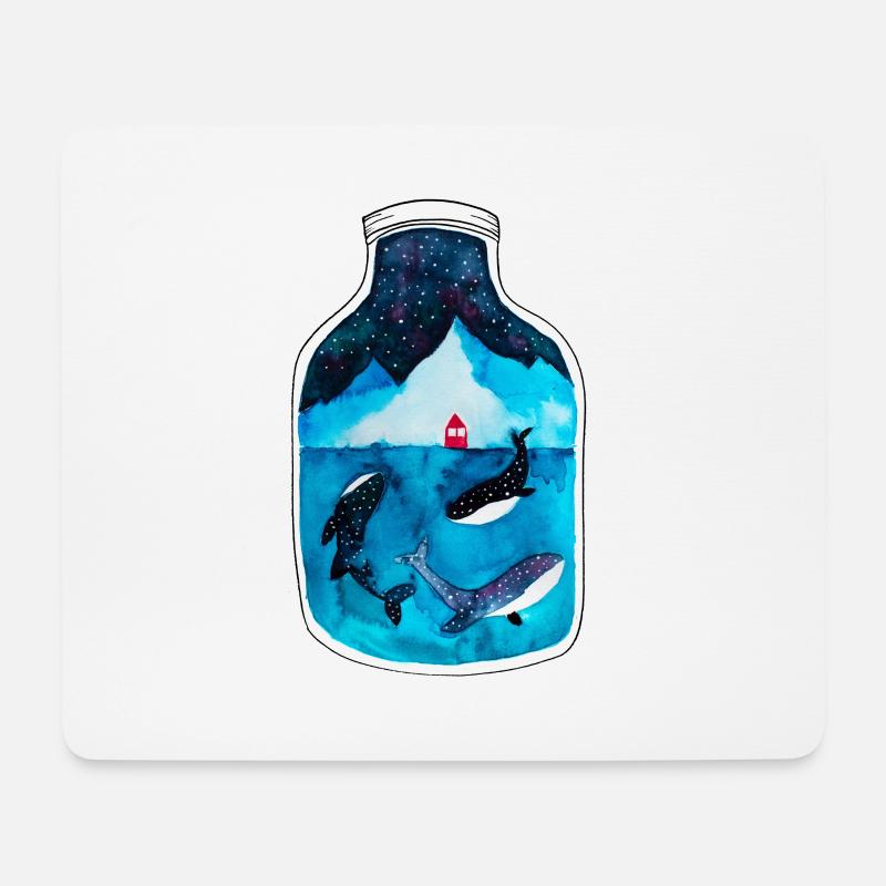 Norwegen Fjord Souvenir I Wale Unterwasser - Mousepad (Querformat) - Weiß