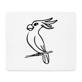 Kakadu Fun Portrait Oiseau Dessin - Tapis de souris (format paysage) - blanc - Devant