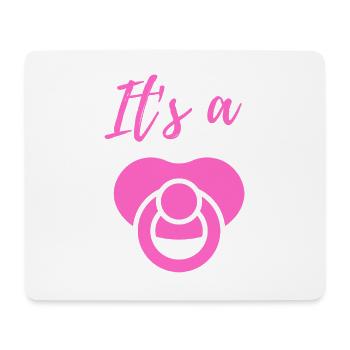 Baby Ankündigung - Mädchen - Schwangerschaft - Mousepad (Querformat) - Weiß - Vorne