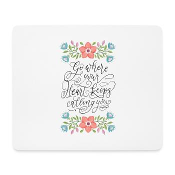 Suivez votre cœur - Tapis de souris (format paysage) - blanc - Devant