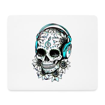 Crâne De Musique - Tapis de souris (format paysage) - blanc - Devant