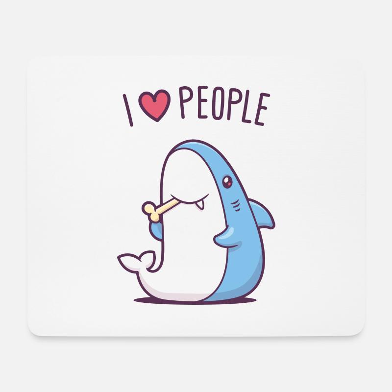 I Love People - Shark - Mouse Pad (horizontal) - white