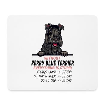 Ohne Kerry Blue Terrier ist alles doof - Mousepad (Querformat) - Weiß - Vorne