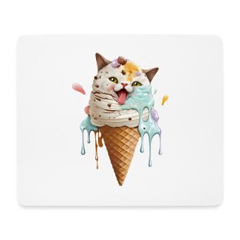 Crème glacée chat - Tapis de souris (format paysage) - blanc - Devant