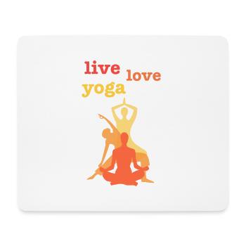 Live Love Yoga - Mousepad (Querformat) - Weiß - Vorne