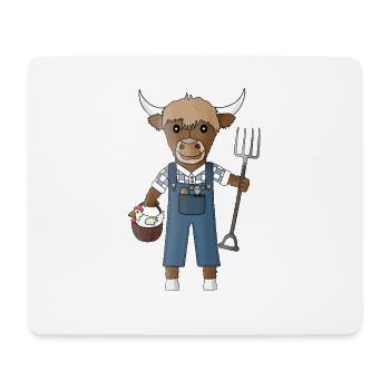 Hochlandrind der kuscheligste Bewohner vom Hof - Mousepad (Querformat) - Weiß - Vorne