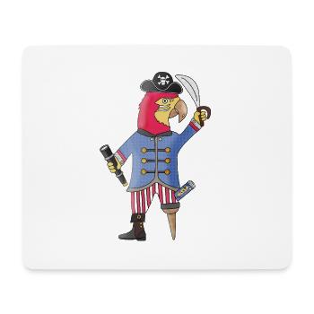Des plumes en avant du perroquet pirate - Tapis de souris (format paysage) - blanc - Devant