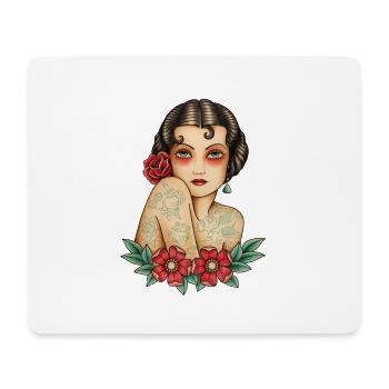 TATTOOED GIRL TATTOO - Mouse Pad (horizontal) - white - Front