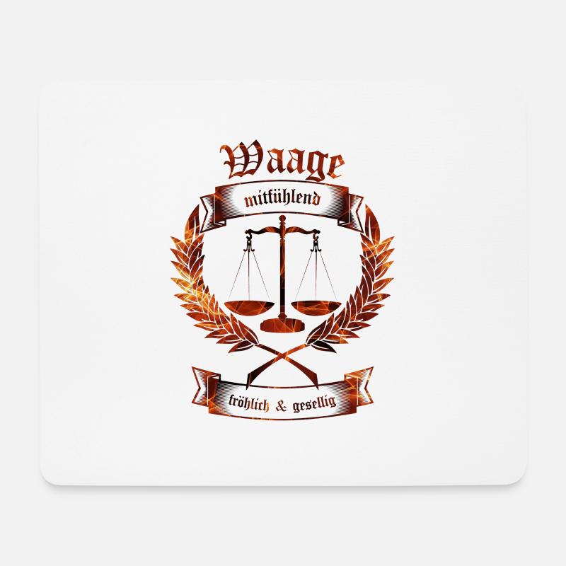 Waage - Mousepad (Querformat) - Weiß