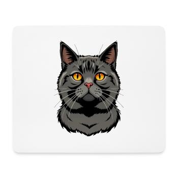 schwarze Katze britisch Kurzhaar - Mousepad (Querformat) - Weiß - Vorne