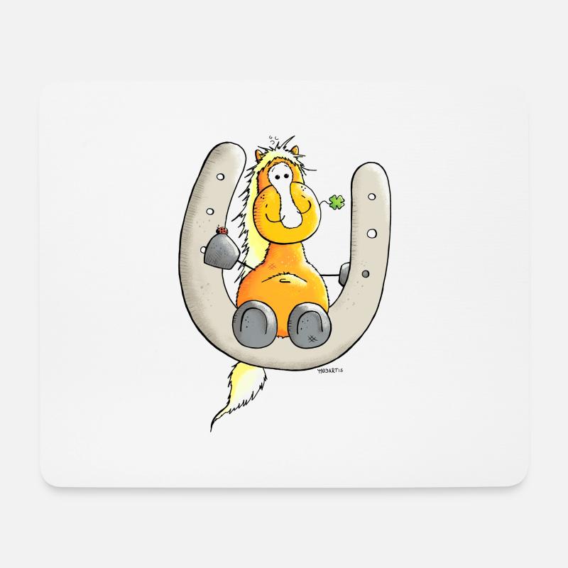 Glückspferd - Pferd - Glück - Mousepad (Querformat) - Weiß