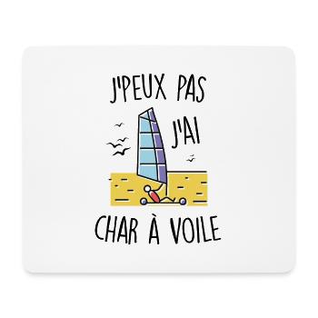 J'peux pas j'ai char à voile - Tapis de souris (format paysage) - blanc - Devant