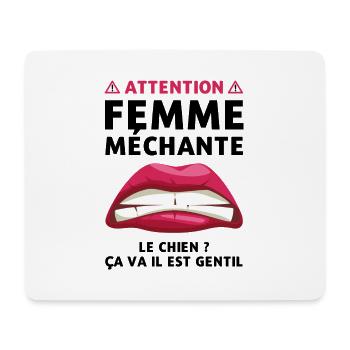 Attention femme méchante - Tapis de souris (format paysage) - blanc - Devant