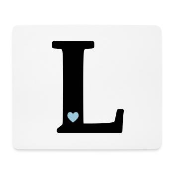 point L Lettre initiale - Tapis de souris (format paysage) - blanc - Devant