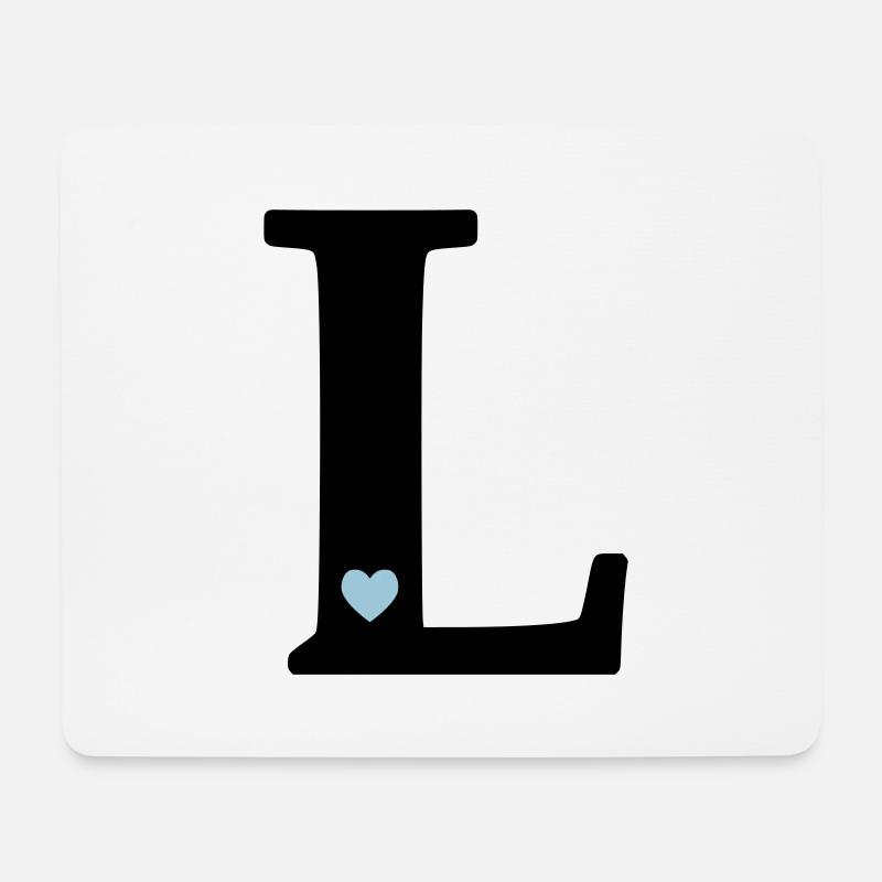 point L Initial letter - Mouse Pad (horizontal) - white