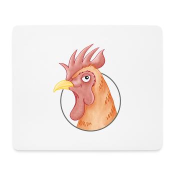 stolzer Hahn - Mousepad (Querformat) - Weiß - Vorne