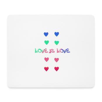 l’amour est l’amour, les cœurs, coloré, arc-en-ciel, l’amour - Tapis de souris (format paysage) - blanc - Devant