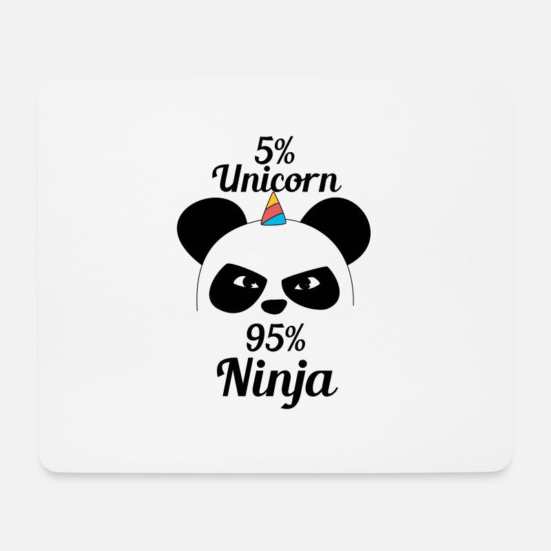 Einhorn Panda Ninja Kung Fu Panda - Mousepad (Querformat) - Weiß