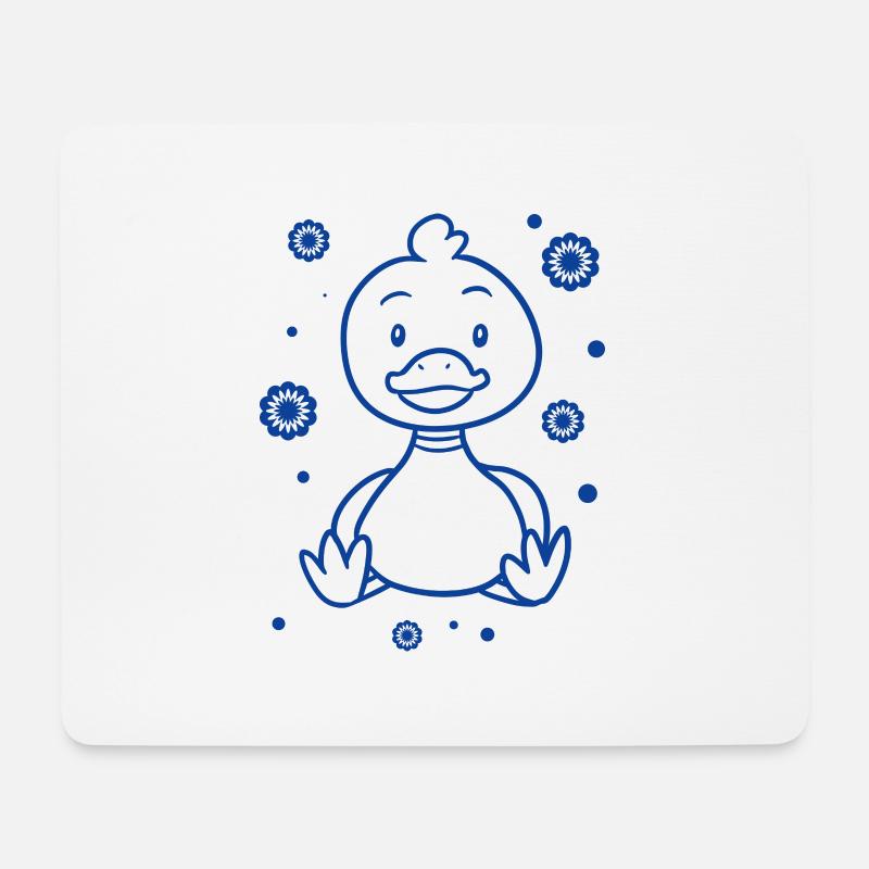 lustige kleine Ente - Mousepad (Querformat) - Weiß