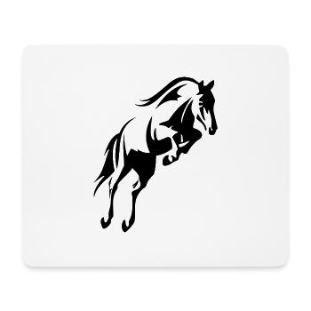Pferdespringen - Mousepad (Querformat) - Weiß - Vorne