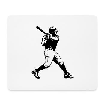 Baseball Player Silhouette Batter - Sports Design - Mouse Pad (horizontal) - white - Front