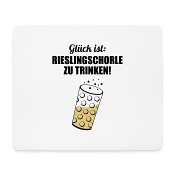 Glück trinken - Dubbeglas mit Schorle inside - Mousepad (Querformat) - Weiß - Vorne