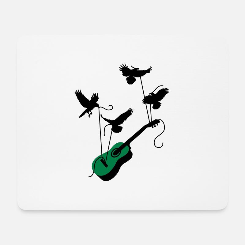 Vögel mit Gitarre - Mousepad (Querformat) - Weiß