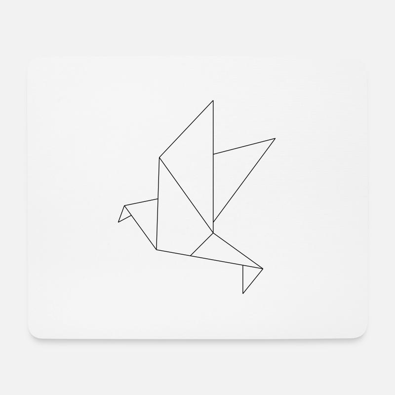 Origami Täubchen - Mousepad (Querformat) - Weiß