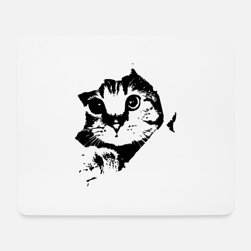 Katze - Mousepad (Querformat) - Weiß