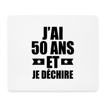 j'ai 50 ans et je déchire - Tapis de souris (format paysage) - blanc - Devant