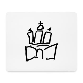 lockere Hamburg-Wappen Illustration - Mousepad (Querformat) - Weiß - Vorne