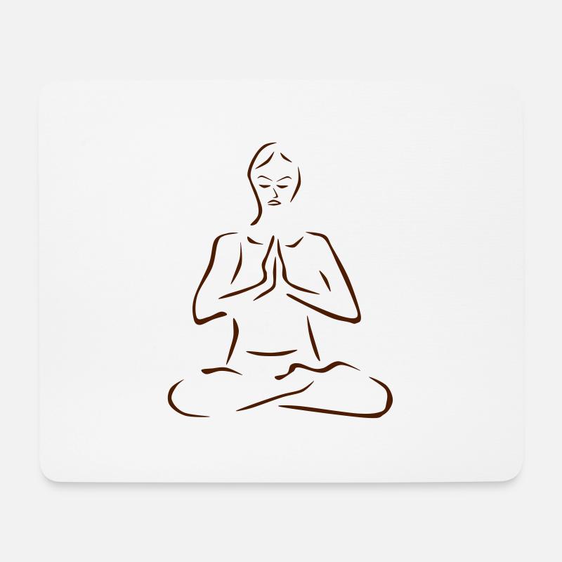 Meditation - Mousepad (Querformat) - Weiß
