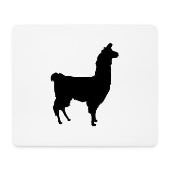 Lama Silhouette - Mousepad (Querformat) - Weiß - Vorne