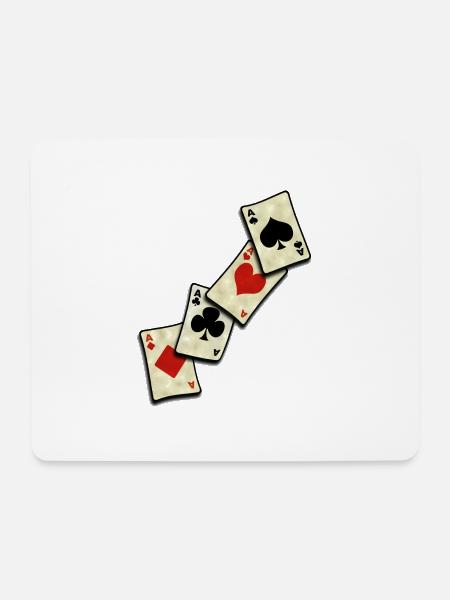 vintage poker cards - Tapis de souris (format paysage) - blanc