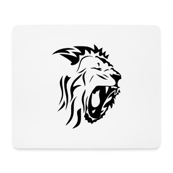 tribal lion gueule rugit3 - Tapis de souris (format paysage) - blanc - Devant