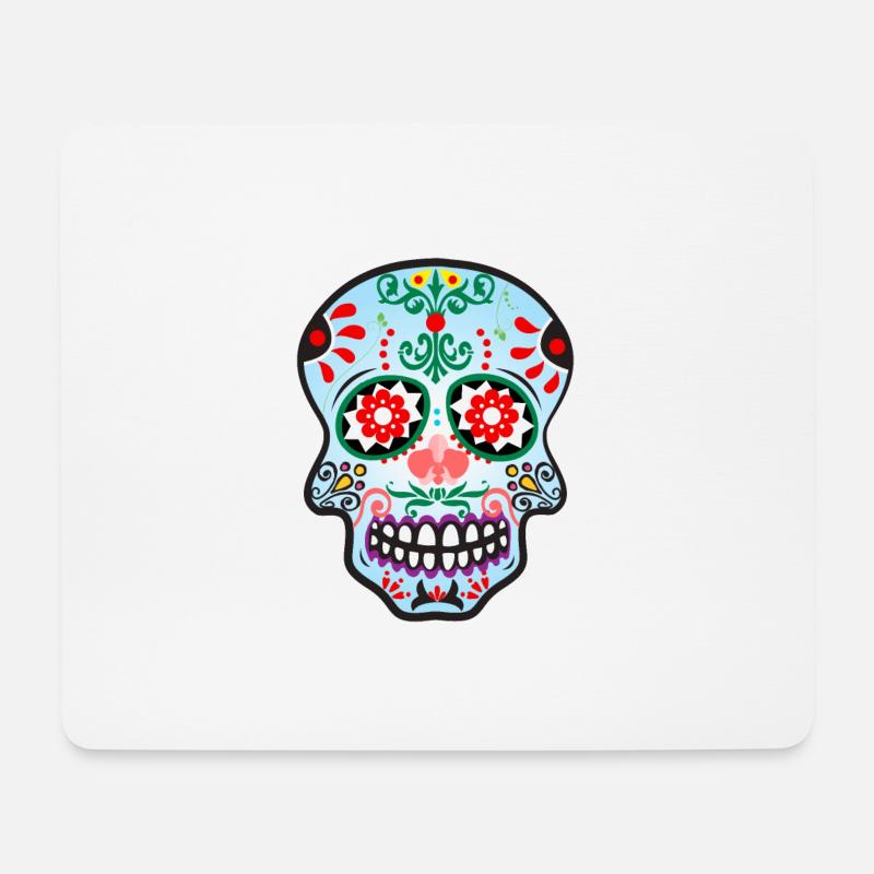 Catrina skull blue - Mouse Pad (horizontal) - white