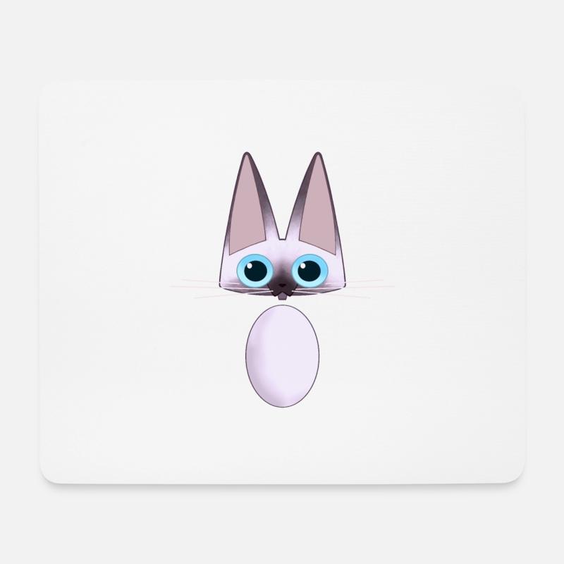 Siamesische Katze - Mousepad (Querformat) - Weiß