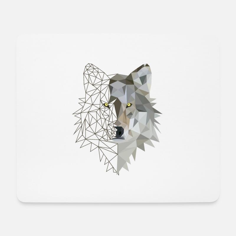 Wolf - Mousepad (Querformat) - Weiß