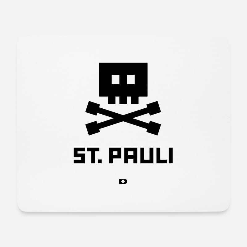 A-207 St. Pauli Totenkopf - Mousepad (Querformat) - Weiß