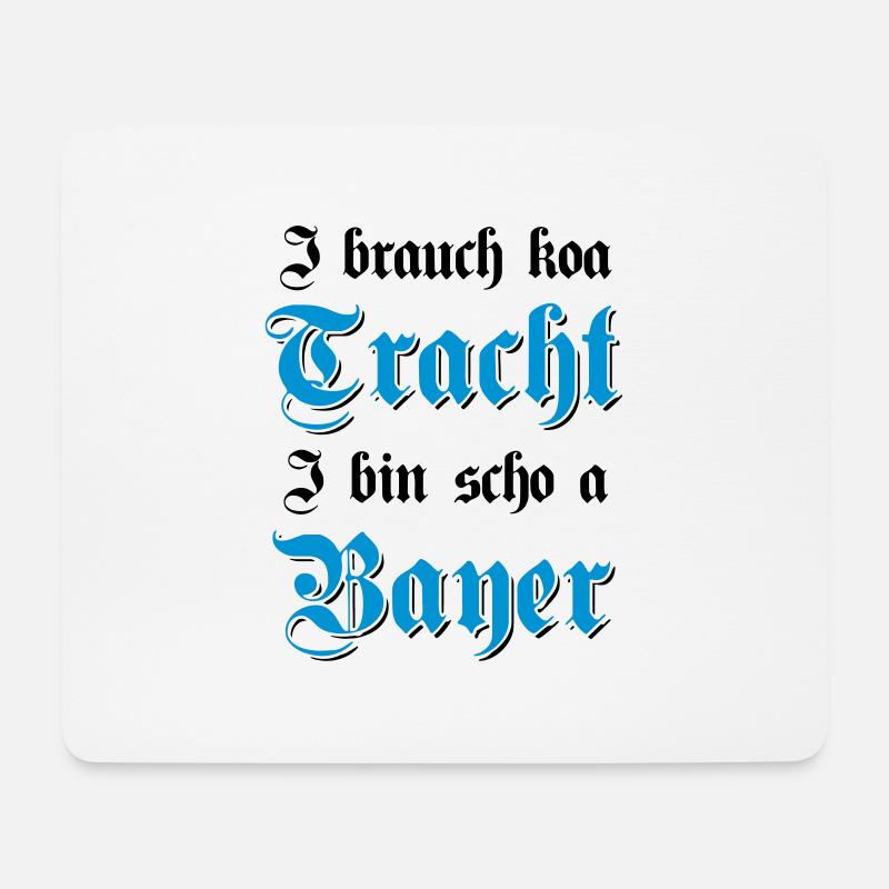 & Wiesn Tracht bayrisches Geschenk - Mousepad (Querformat) - Weiß