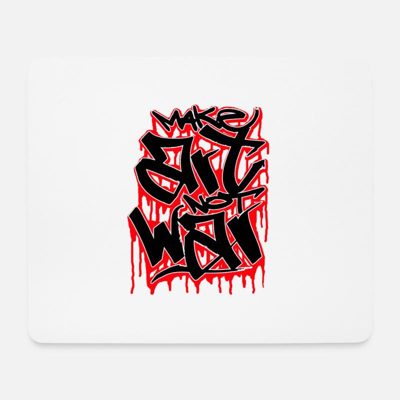 make art not war graffiti sprayer cadeau - Tapis de souris (format paysage) - blanc