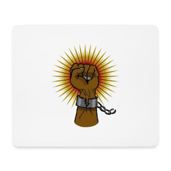 Black Power Faust - Mousepad (Querformat) - Weiß - Vorne