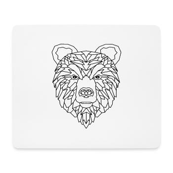 Bär Geometric - Mousepad (Querformat) - Weiß - Vorne
