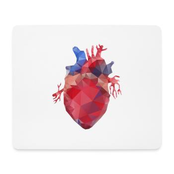 Heart low poly - Mouse Pad (horizontal) - white - Front