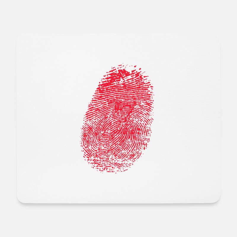 realistischer Fingerabdruck in rot - Mousepad (Querformat) - Weiß