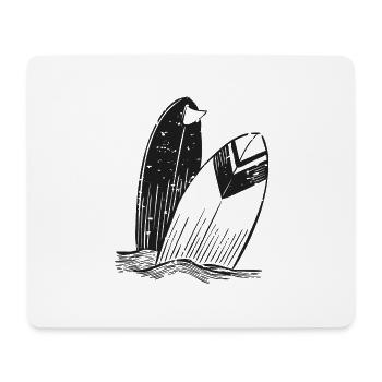 Deux planches de surf. - Tapis de souris (format paysage) - blanc - Devant