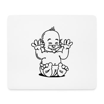 Baby macht Grimasse - Ätsch - Mousepad (Querformat) - Weiß - Vorne