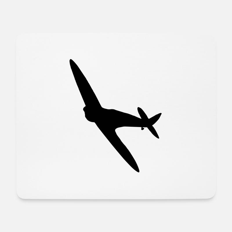 Spitfire-Silhouette - Mousepad (Querformat) - Weiß