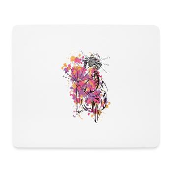 Femme japonaise - Tapis de souris (format paysage) - blanc - Devant